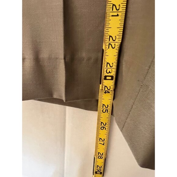 Baroni Couture Men 100% Wool Dress Pants Sand 44L Flat Front Classic Fit Luxury - Picture 13 of 14
